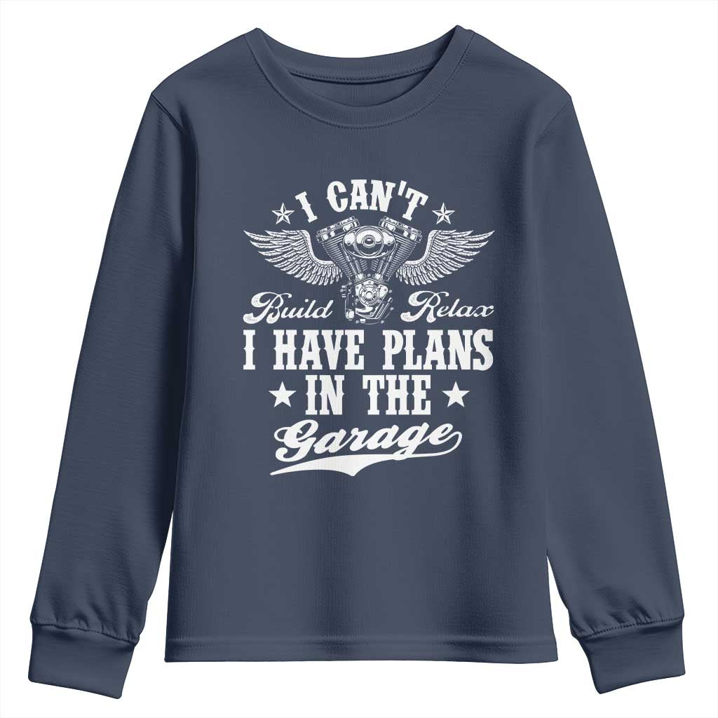 Funny I Cant I Have Plans In The Garage Youth Sweatshirt Car Mechanics Fathers Day - Wonder Print Shop