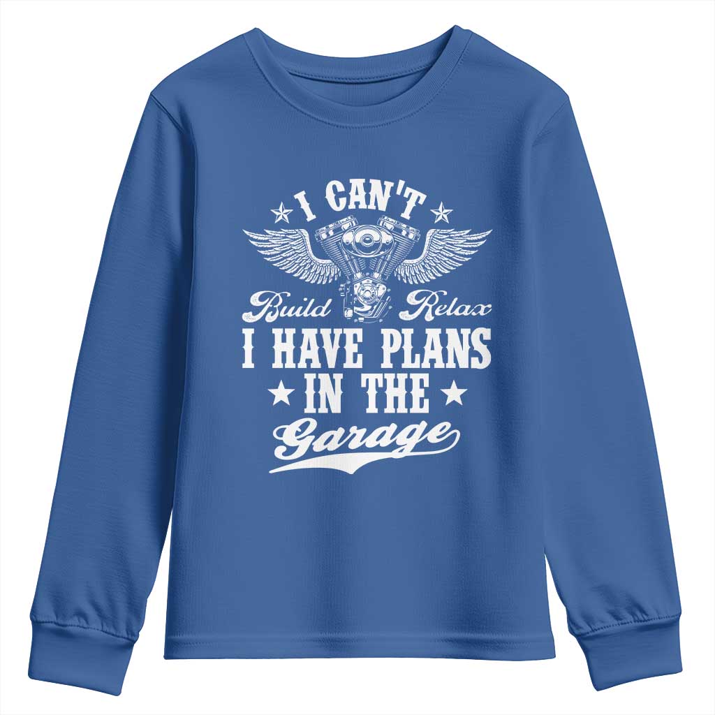 Funny I Cant I Have Plans In The Garage Youth Sweatshirt Car Mechanics Fathers Day - Wonder Print Shop