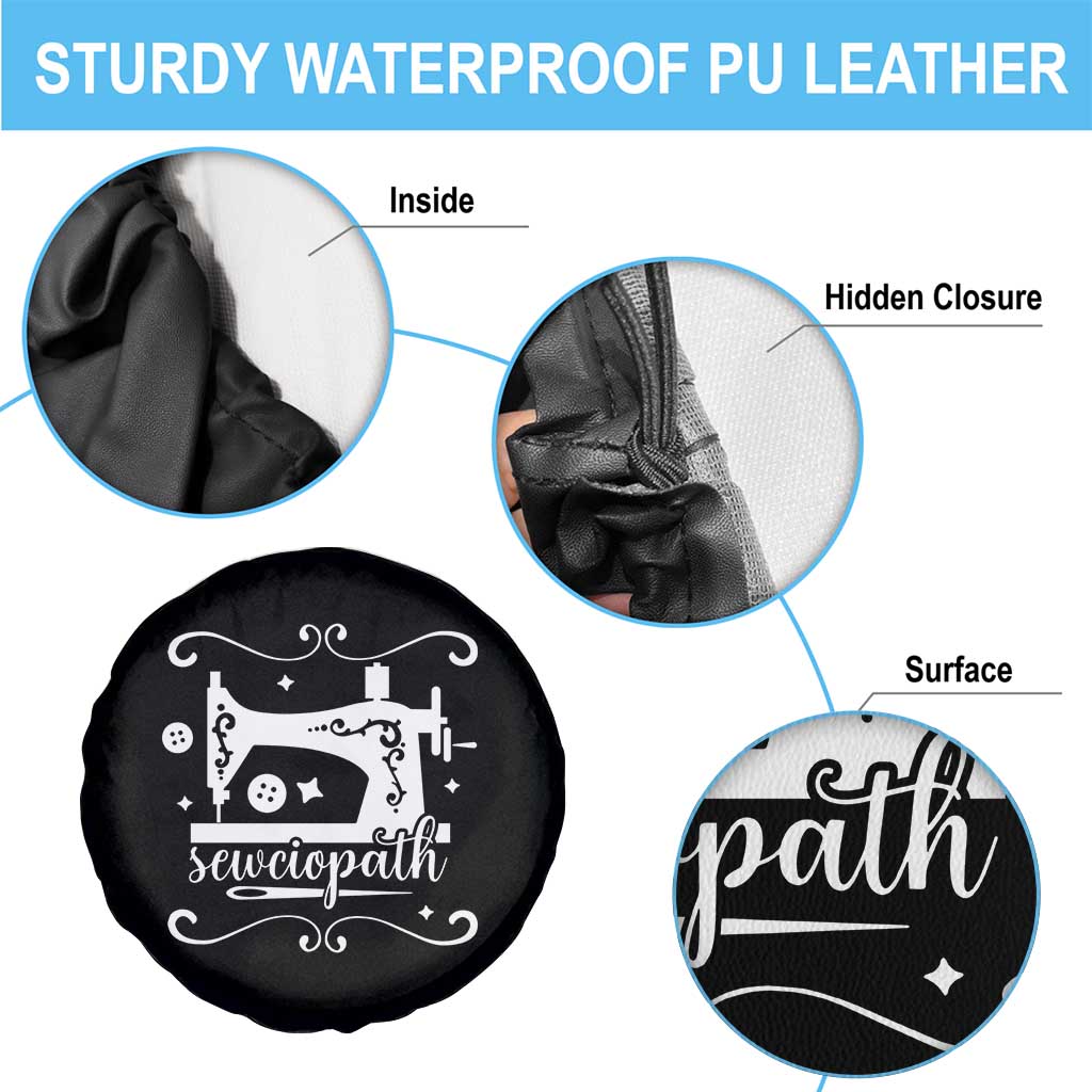 Sewing Lover Spare Tire Cover Sewciopath Quilter Sewing Machine - Wonder Print Shop