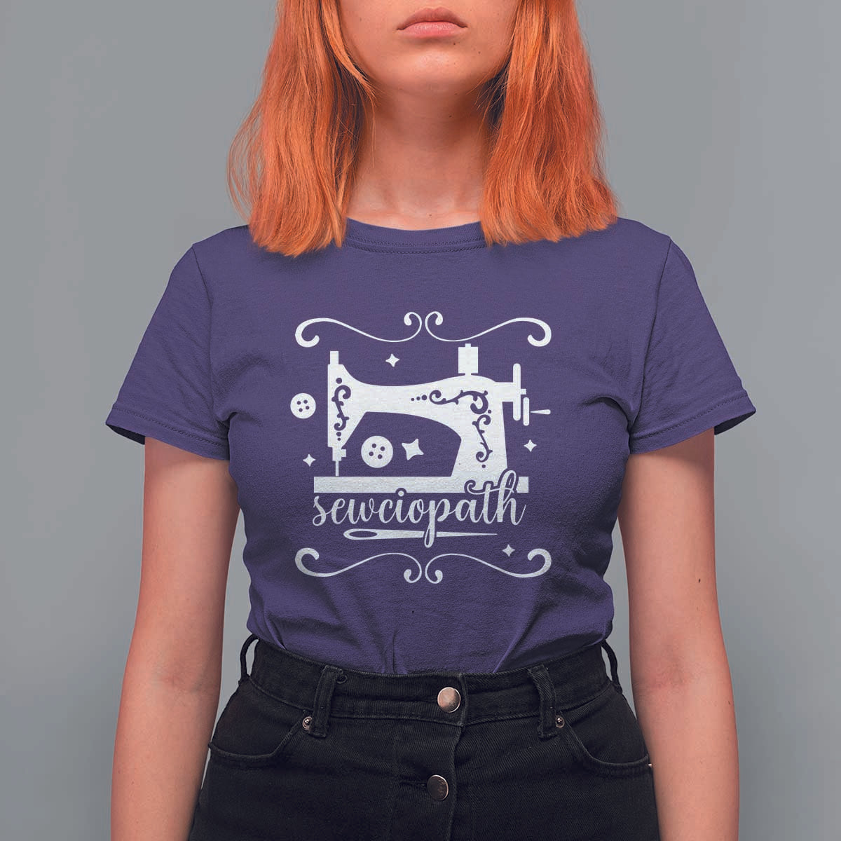 Sewing Lover T Shirt For Women Sewciopath Quilter Sewing Machine - Wonder Print Shop