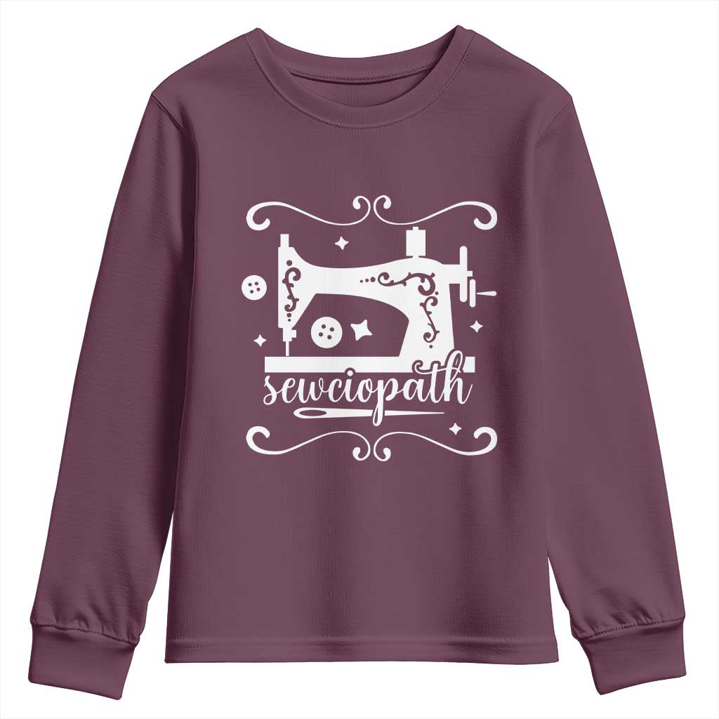Sewing Lover Youth Sweatshirt Sewciopath Quilter Sewing Machine - Wonder Print Shop