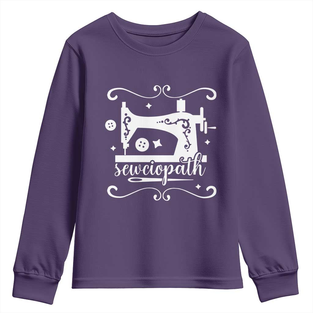 Sewing Lover Youth Sweatshirt Sewciopath Quilter Sewing Machine - Wonder Print Shop
