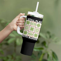 Funny Quilting Sewing Lover Tumbler With Handle I Still Play With Blocks Quilter - Wonder Print Shop
