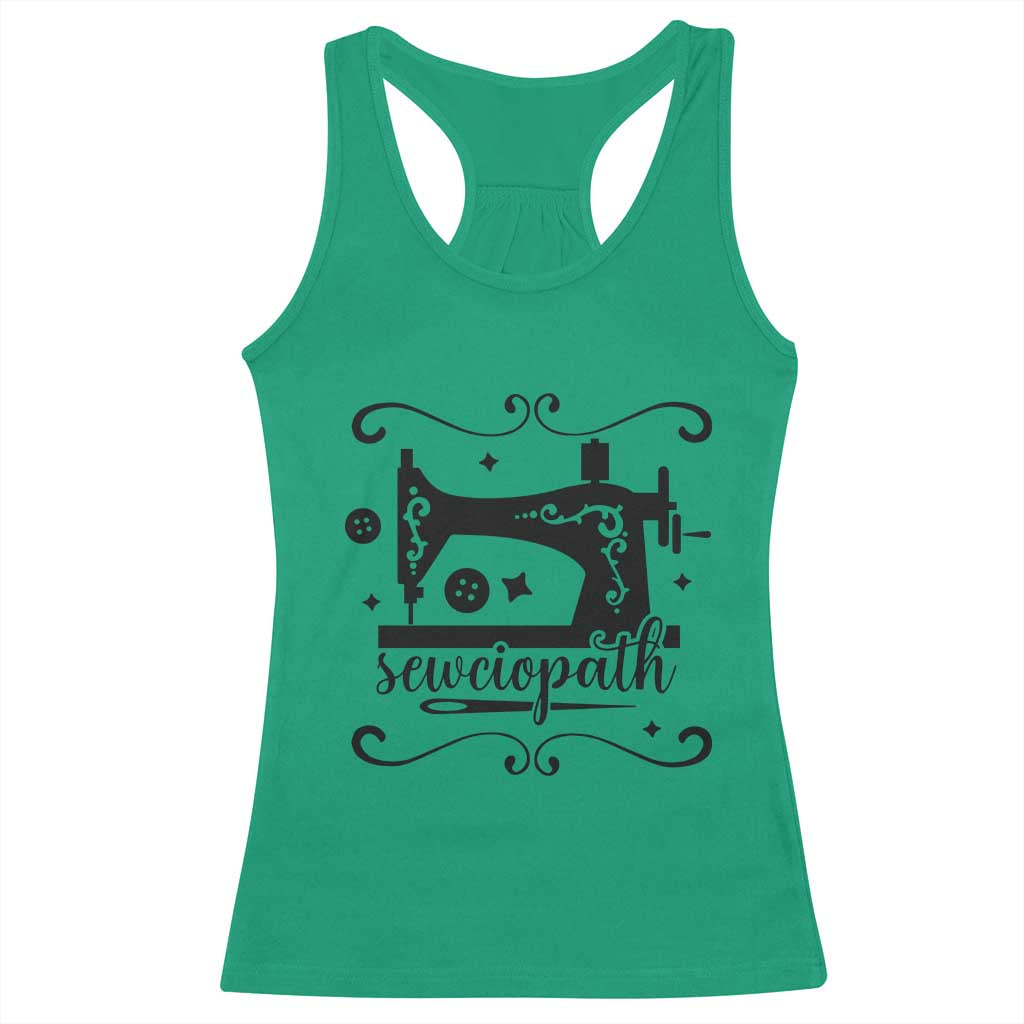 Sewing Lover Racerback Tank Top Sewciopath Quilter Seamstress - Wonder Print Shop