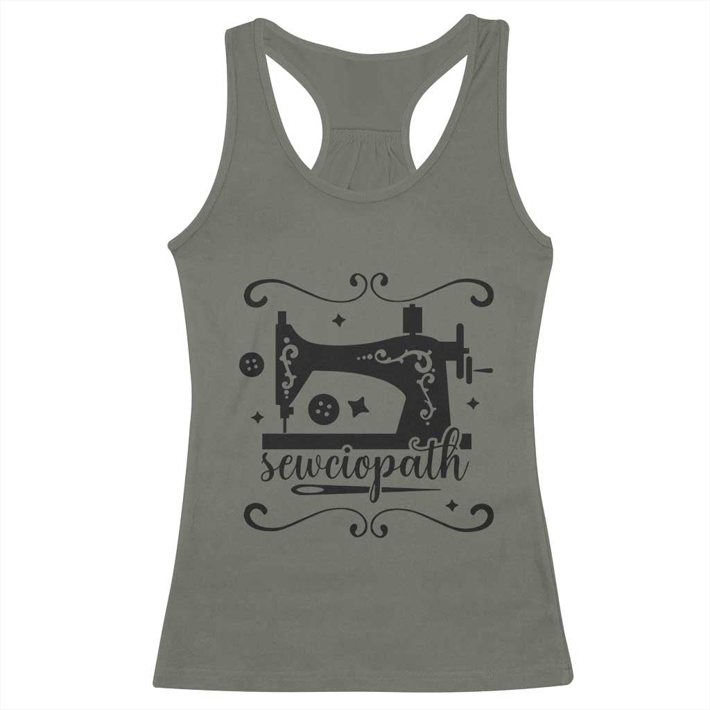 Sewing Lover Racerback Tank Top Sewciopath Quilter Seamstress - Wonder Print Shop