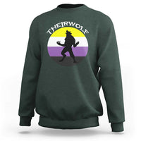 Non Binary Sweatshirt Theirwolf Enby Flag LGBTQ Pride - Wonder Print Shop