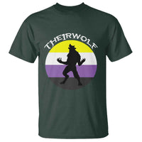Non Binary T Shirt Theirwolf Enby Flag LGBTQ Pride - Wonder Print Shop