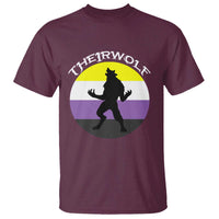 Non Binary T Shirt Theirwolf Enby Flag LGBTQ Pride - Wonder Print Shop