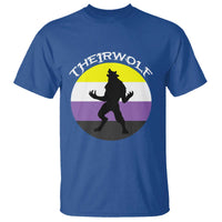 Non Binary T Shirt Theirwolf Enby Flag LGBTQ Pride - Wonder Print Shop