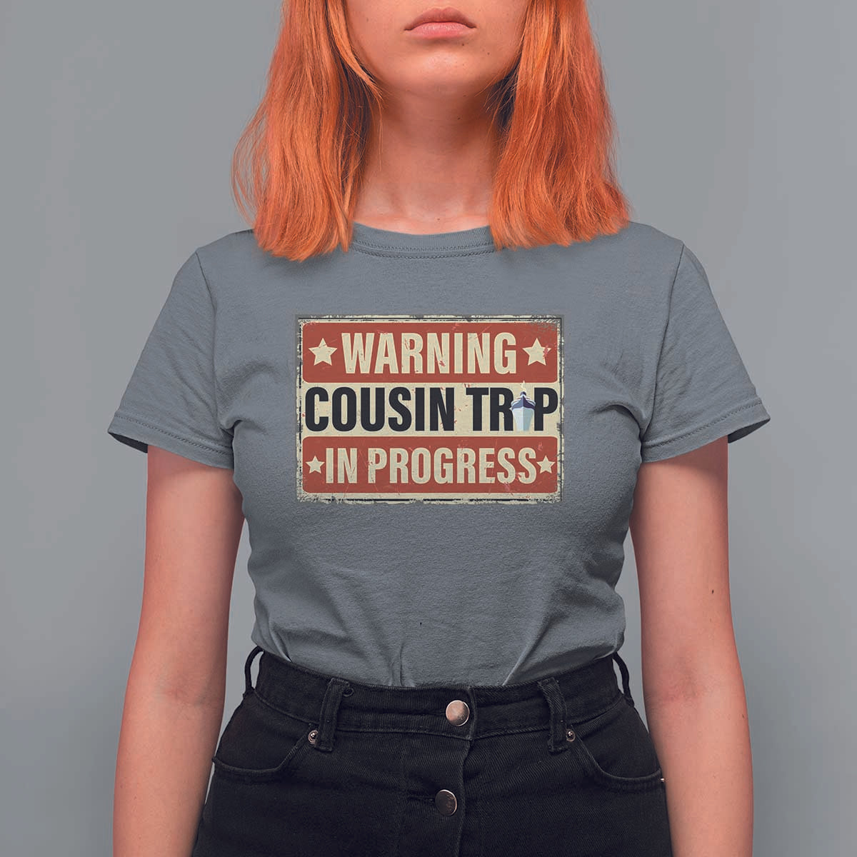 Funny Warning Cousin Trip In Progress T Shirt For Women Vacation Family Matching Toddler Squad Vintage Cruise - Wonder Print Shop