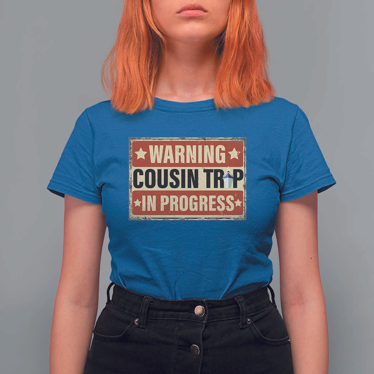 Funny Warning Cousin Trip In Progress T Shirt For Women Vacation Family Matching Toddler Squad Vintage Cruise - Wonder Print Shop