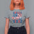 American Vibes T Shirt For Women Retro Groovy USA Pride Flag 4th Of July - Wonder Print Shop