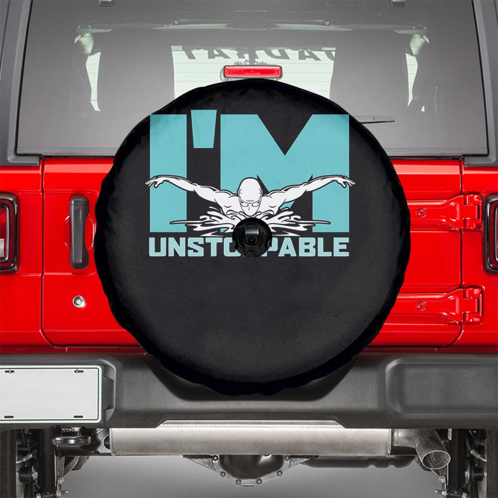 Funny Swimming Spare Tire Cover I'm Unstoppable Swim Cool Practice Butterfly Swimming - Wonder Print Shop