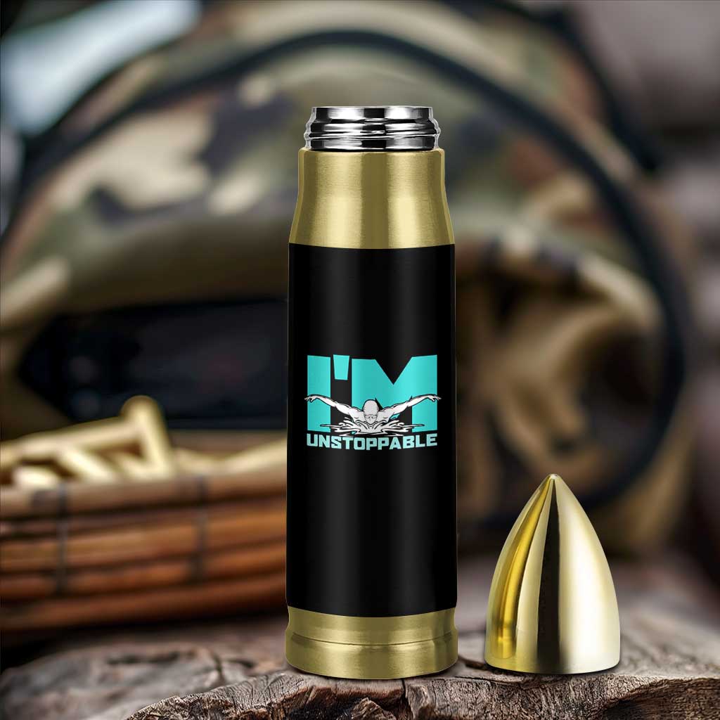 Funny Swimming Bullet Tumbler I'm Unstoppable Swim Cool Practice Butterfly Swimming - Wonder Print Shop