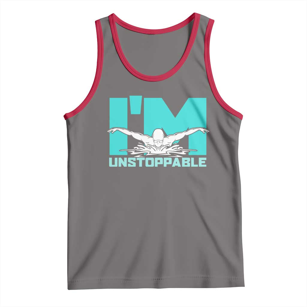 Funny Swimming Tank Top I'm Unstoppable Swim Cool Practice Butterfly Swimming - Wonder Print Shop