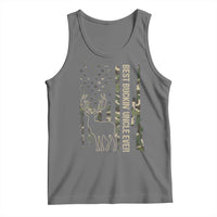 Funny Best Buckin Uncle Ever Tank Top Whitetail Camo Flag Father's Day