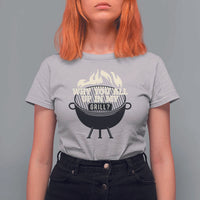 Funny Grilling T Shirt For Women Why You All Up In My Grill BBQ Barbecue Smoking - Wonder Print Shop
