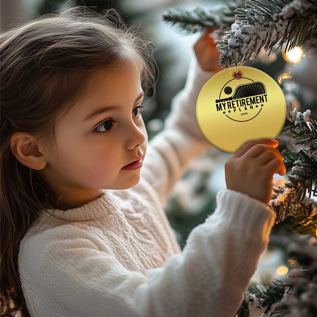 Funny Pickleball Christmas Ornament My Retirement Plan 2024 Pickle Ball - Wonder Print Shop