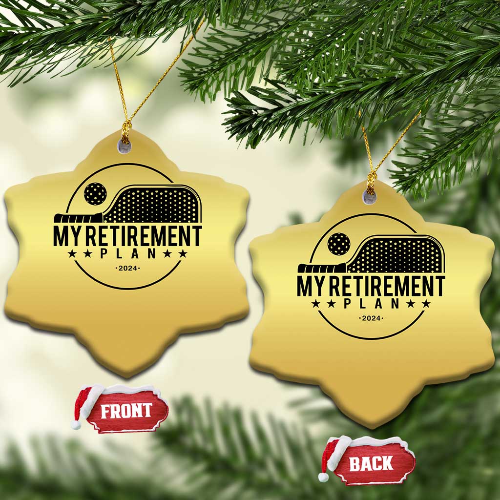 Funny Pickleball Christmas Ornament My Retirement Plan 2024 Pickle Ball - Wonder Print Shop