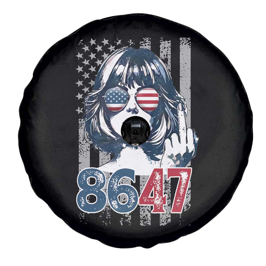 Funny 8647 Impeach 47 Girls American Flag Spare Tire Cover - Wonder Print Shop