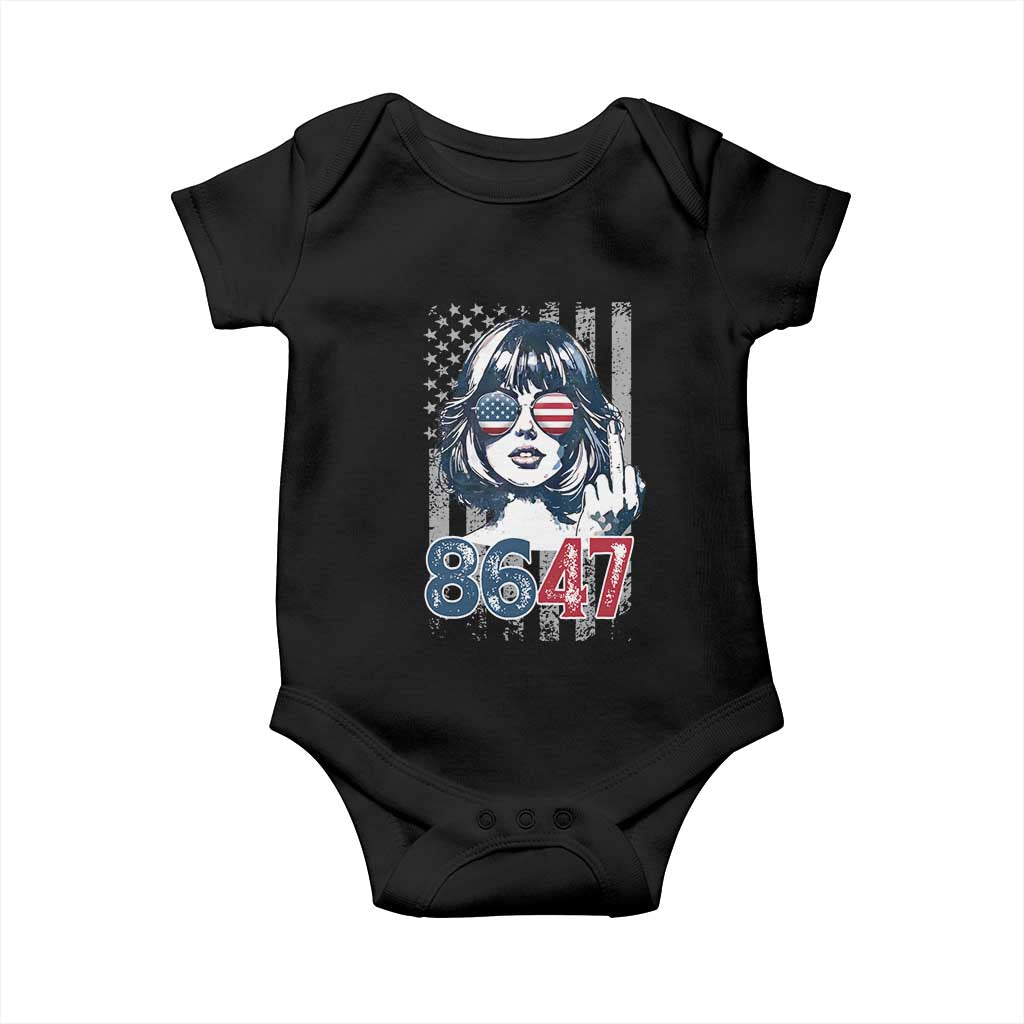 Funny 8647 Impeach 47 Girls American Flag Baby Onesie - Wonder Print Shop