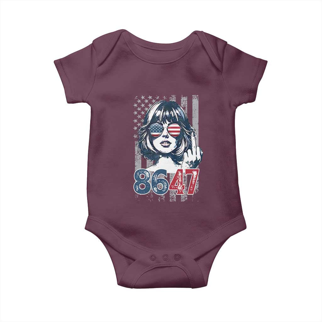 Funny 8647 Impeach 47 Girls American Flag Baby Onesie - Wonder Print Shop