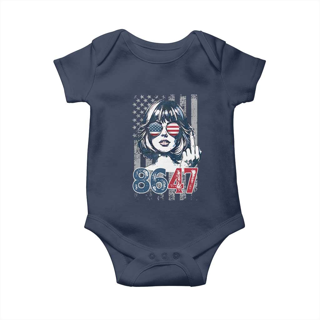 Funny 8647 Impeach 47 Girls American Flag Baby Onesie - Wonder Print Shop