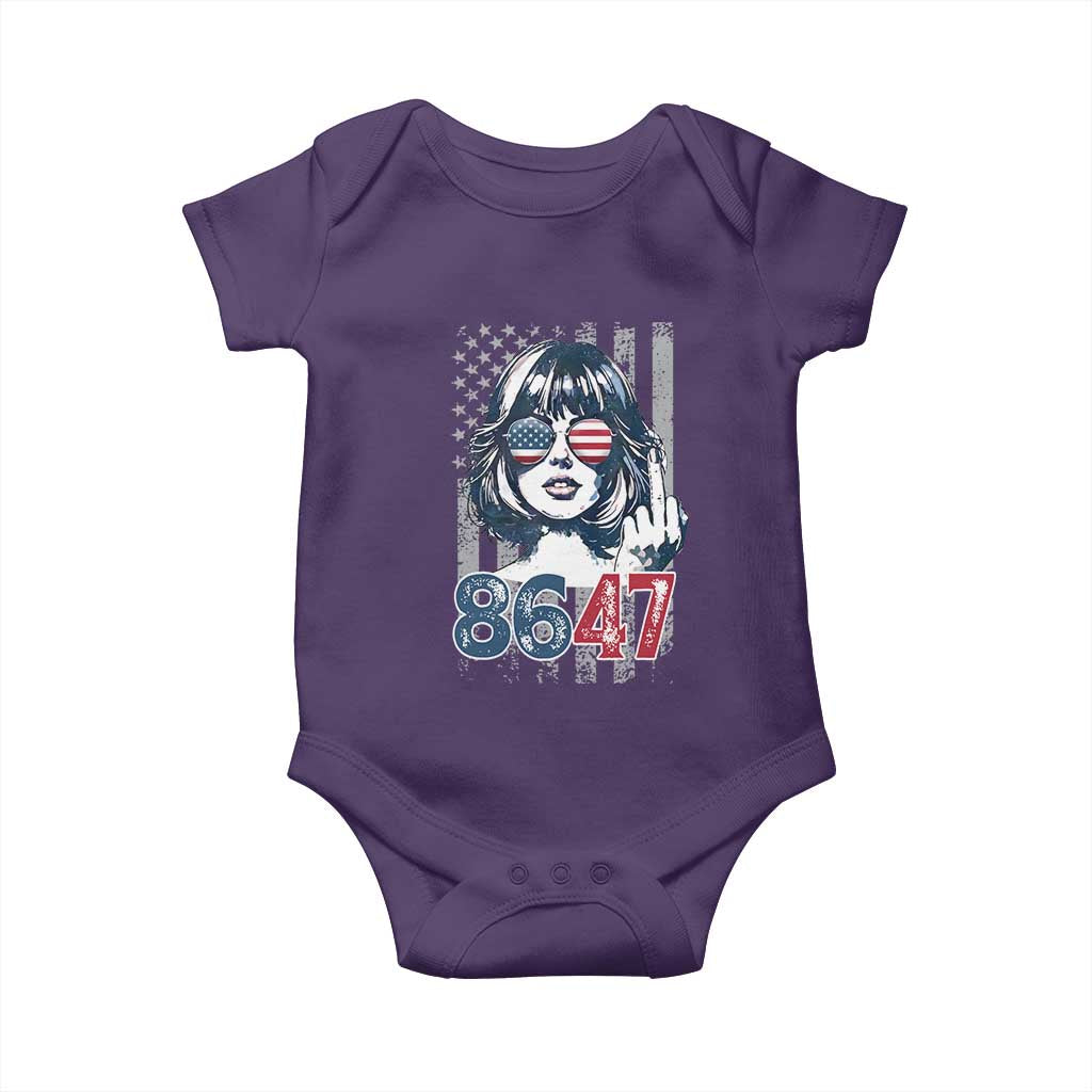 Funny 8647 Impeach 47 Girls American Flag Baby Onesie - Wonder Print Shop