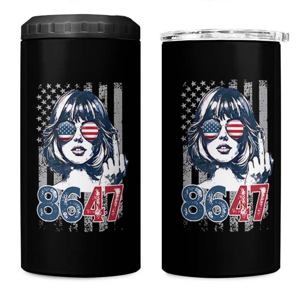 Funny 8647 Impeach 47 Girls American Flag 4 in 1 Can Cooler Tumbler - Wonder Print Shop