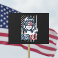 Funny 8647 Impeach 47 Girls American Flag Protest Sign - Wonder Print Shop