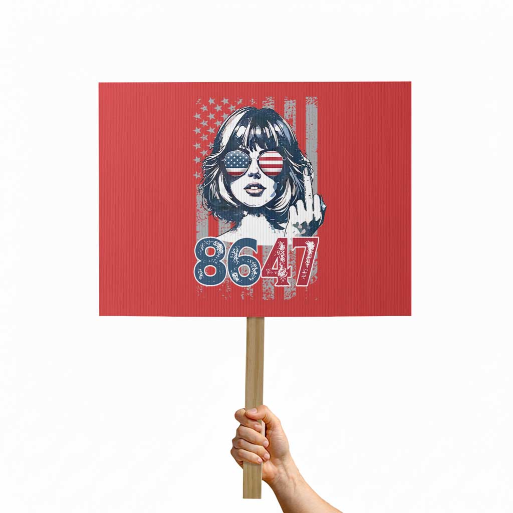 Funny 8647 Impeach 47 Girls American Flag Protest Sign - Wonder Print Shop