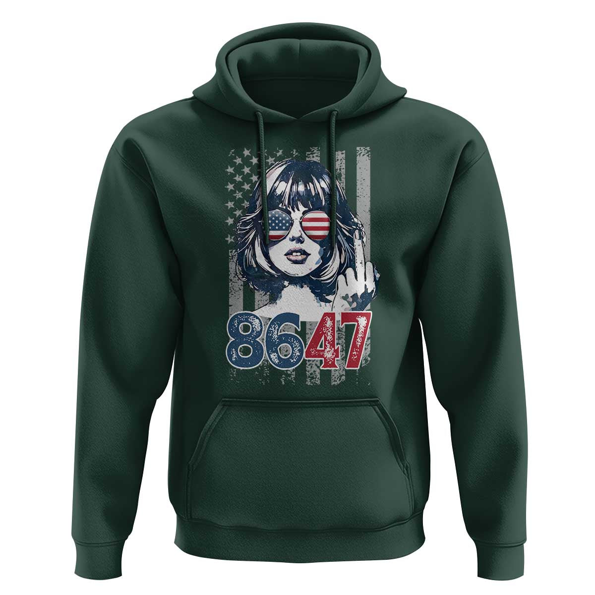 Funny 8647 Impeach 47 Girls American Flag Hoodie - Wonder Print Shop