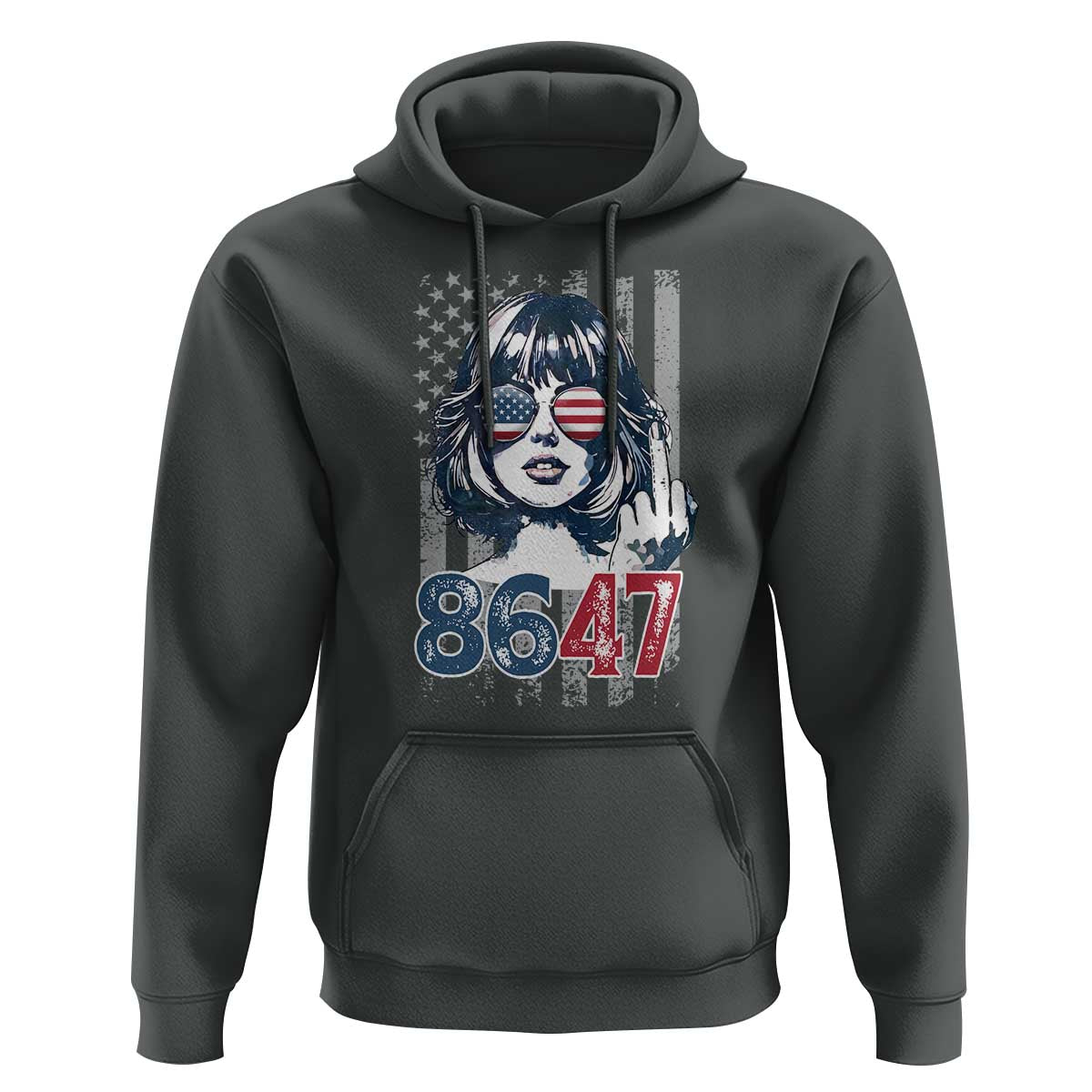 Funny 8647 Impeach 47 Girls American Flag Hoodie - Wonder Print Shop