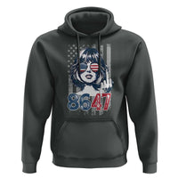 Funny 8647 Impeach 47 Girls American Flag Hoodie - Wonder Print Shop