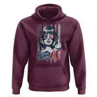 Funny 8647 Impeach 47 Girls American Flag Hoodie - Wonder Print Shop