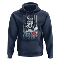 Funny 8647 Impeach 47 Girls American Flag Hoodie - Wonder Print Shop