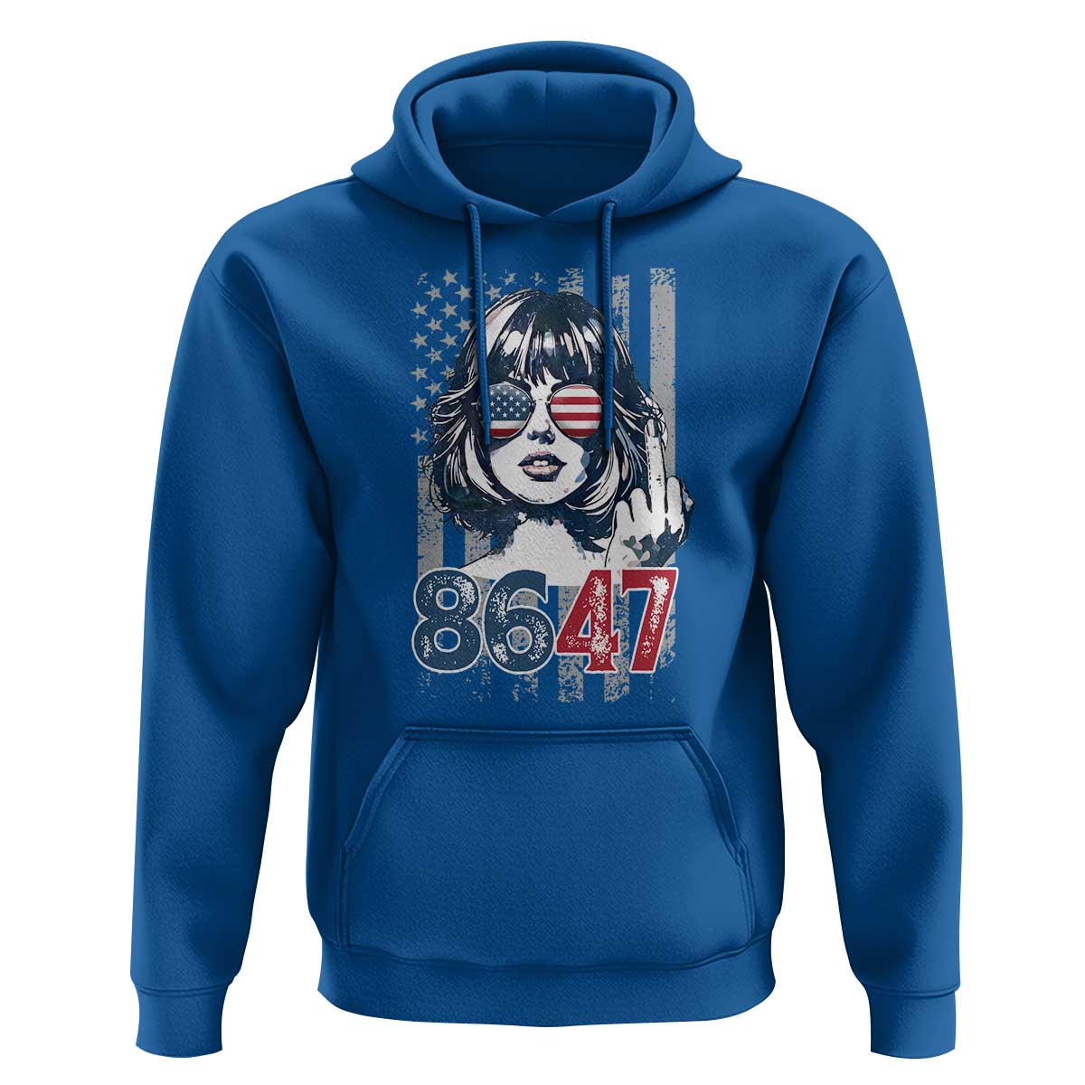 Funny 8647 Impeach 47 Girls American Flag Hoodie - Wonder Print Shop