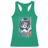 Funny 8647 Impeach 47 Girls American Flag Racerback Tank Top - Wonder Print Shop