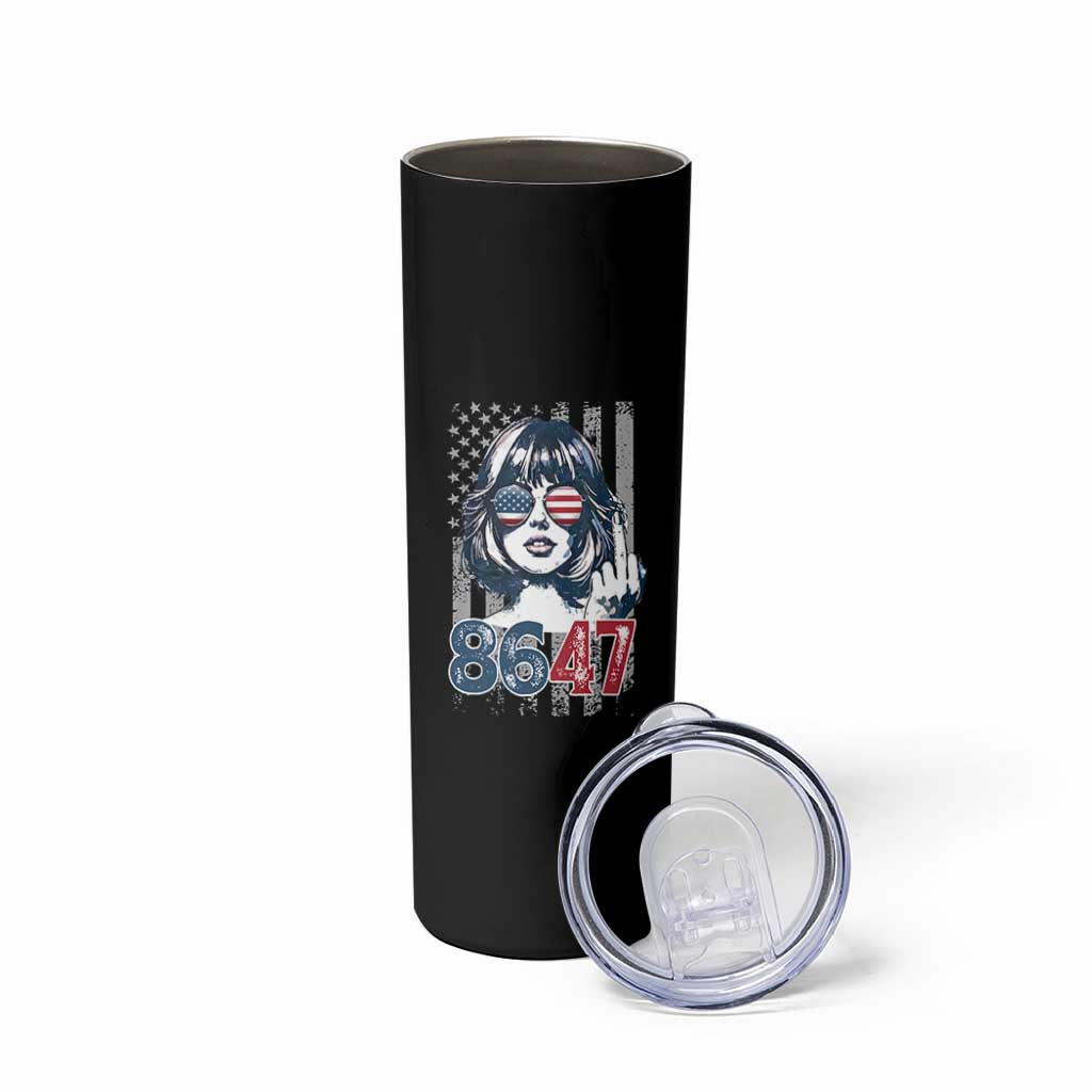 Funny 8647 Impeach 47 Girls American Flag Skinny Tumbler - Wonder Print Shop