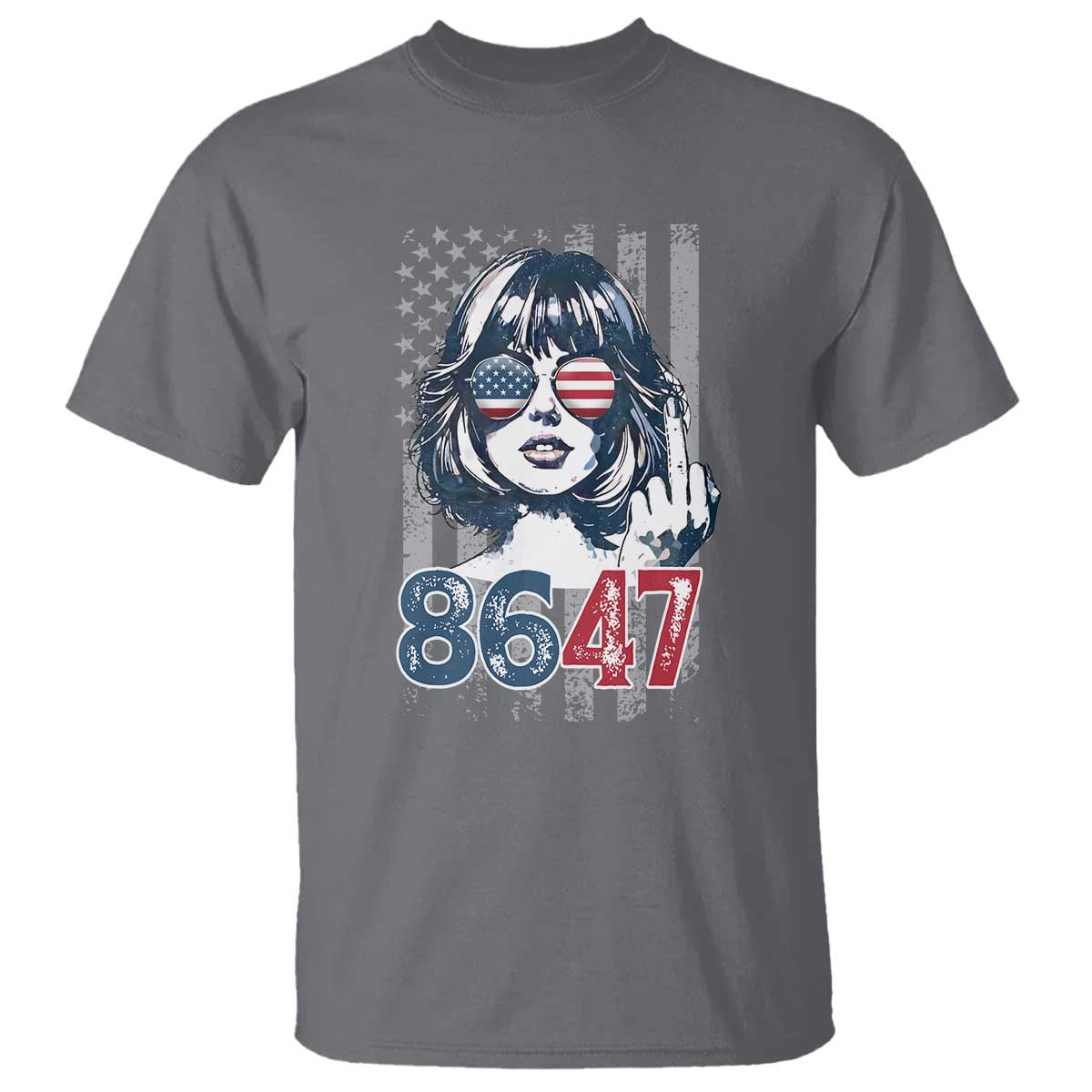 Funny 8647 Impeach 47 Girls American Flag T Shirt - Wonder Print Shop