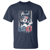 Funny 8647 Impeach 47 Girls American Flag T Shirt - Wonder Print Shop