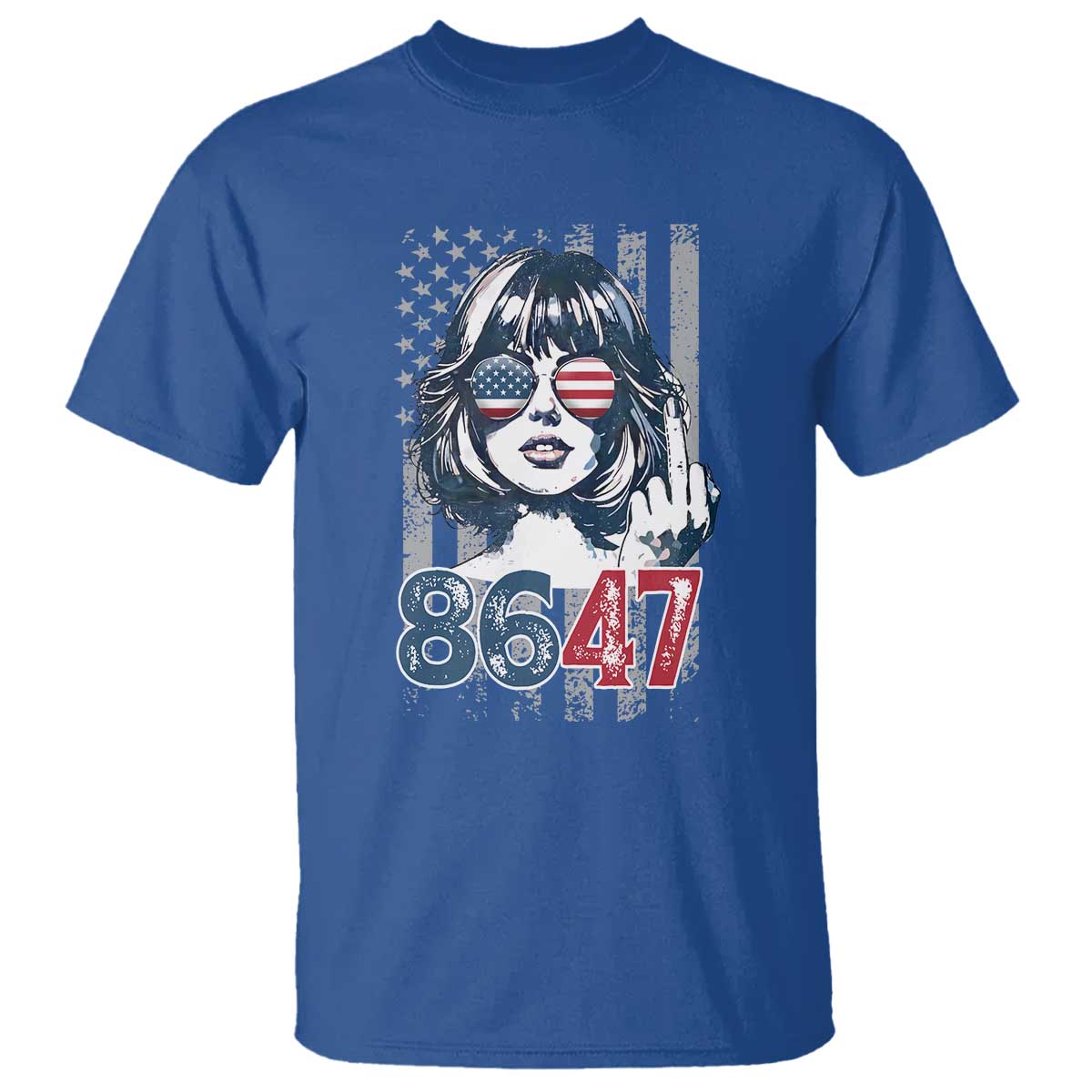 Funny 8647 Impeach 47 Girls American Flag T Shirt - Wonder Print Shop