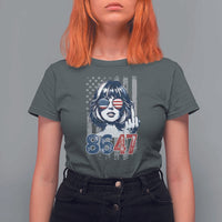 Funny 8647 Impeach 47 Girls American Flag T Shirt For Women - Wonder Print Shop