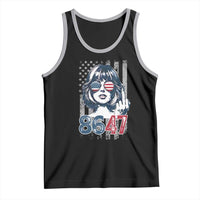 Funny 8647 Impeach 47 Girls American Flag Tank Top - Wonder Print Shop
