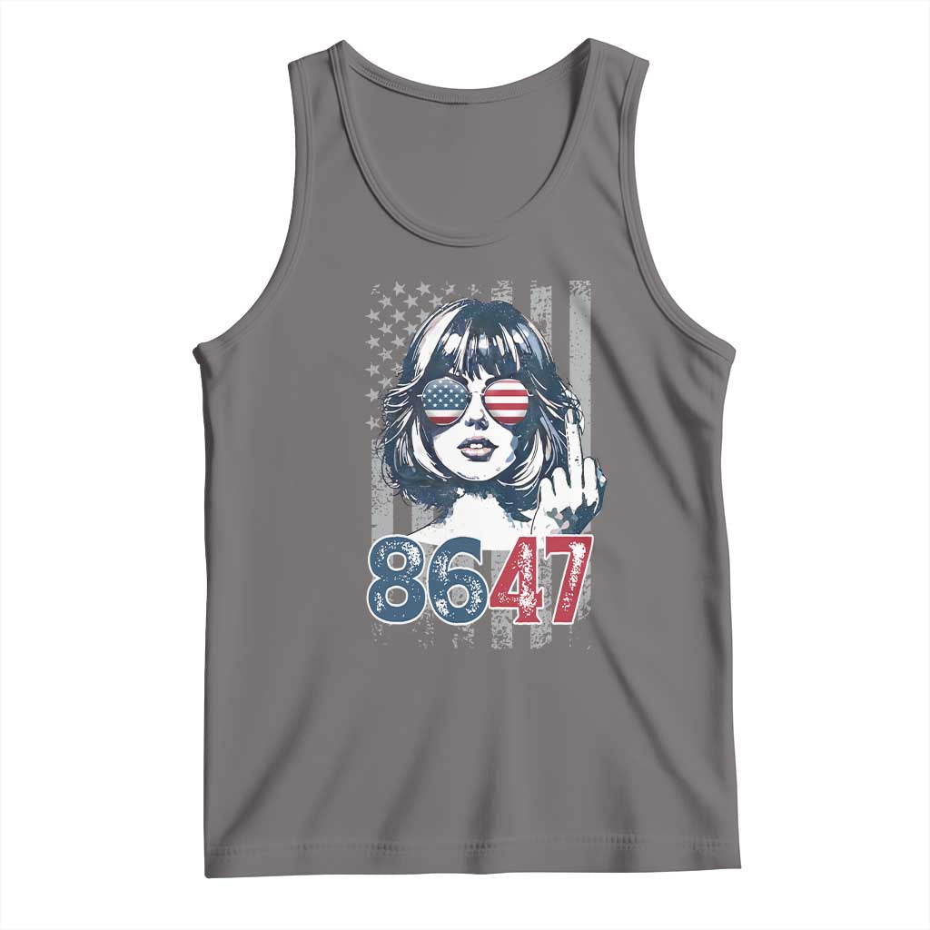 Funny 8647 Impeach 47 Girls American Flag Tank Top - Wonder Print Shop