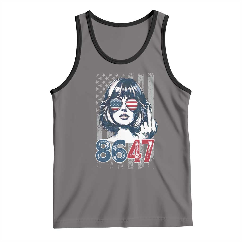 Funny 8647 Impeach 47 Girls American Flag Tank Top - Wonder Print Shop