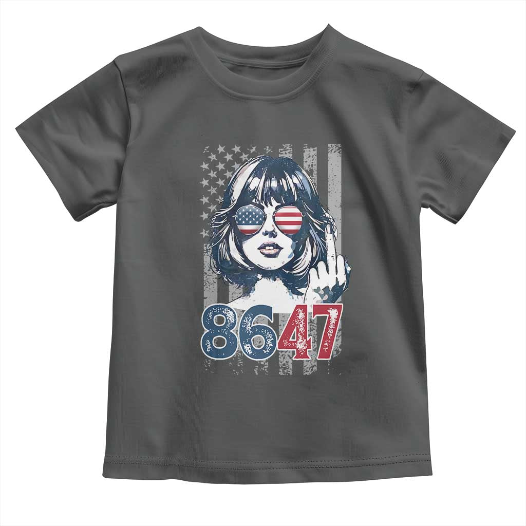Funny 8647 Impeach 47 Girls American Flag Toddler T Shirt - Wonder Print Shop