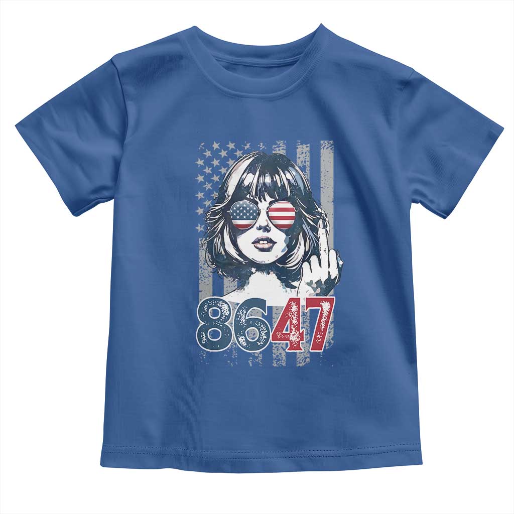 Funny 8647 Impeach 47 Girls American Flag Toddler T Shirt - Wonder Print Shop