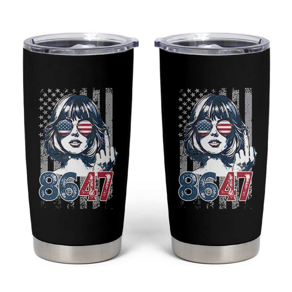 Funny 8647 Impeach 47 Girls American Flag Tumbler Cup - Wonder Print Shop
