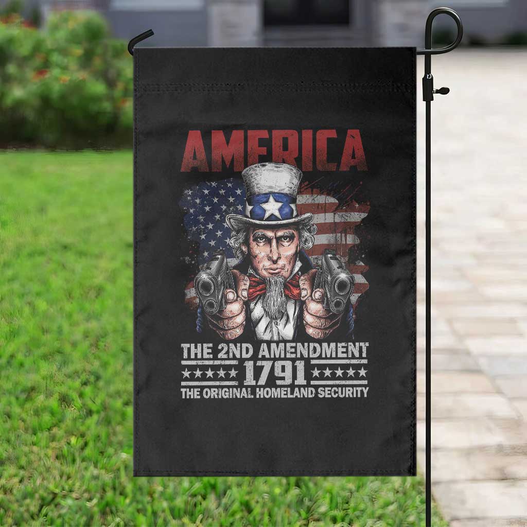 Funny The 2nd Amendment Uncle Sam Garden Flag America The Original Homeland Security - Wonder Print Shop